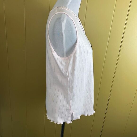 Liz Claiborne women M/L floral print tank top & shorts pajama set light pink - Picture 3 of 13